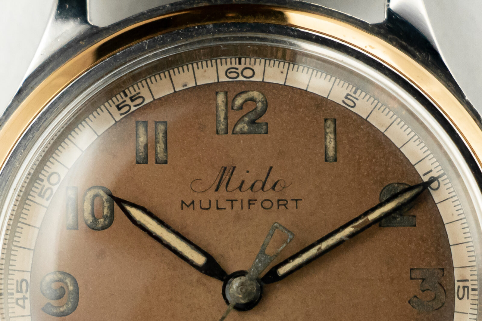 1940'S MIDO MULTIFORT 0117 COPPER DIAL, STEEL/ROSE GOLD • Vintage ...